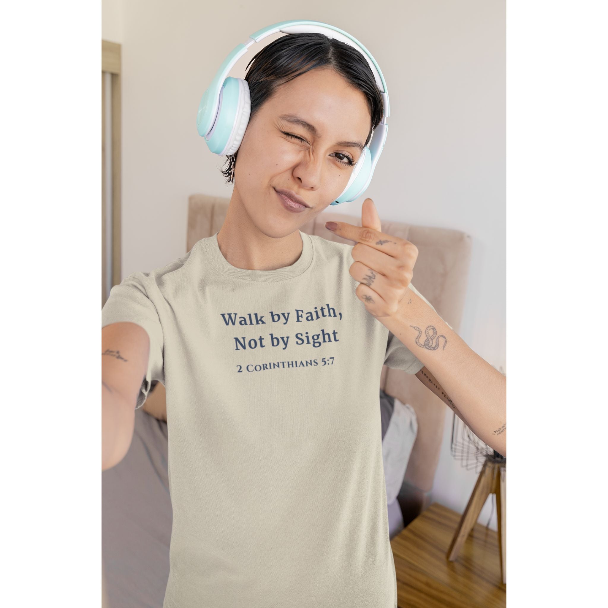 Walk by Faith, Not by Sight Christian T-Shirt