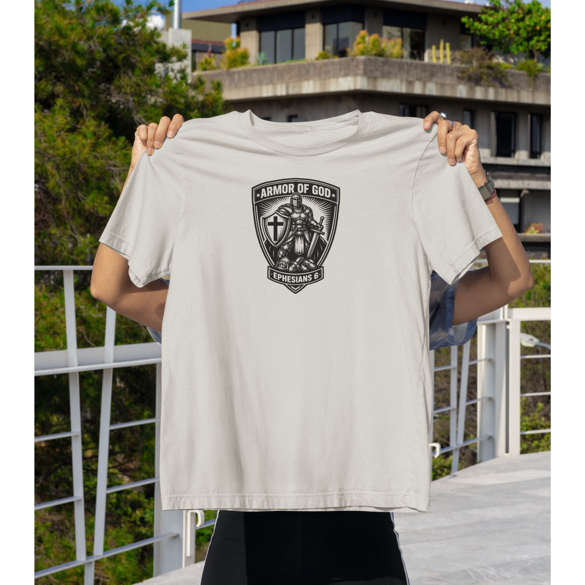 Armor of God Christian T-Shirt | Minimalist Black Graphic