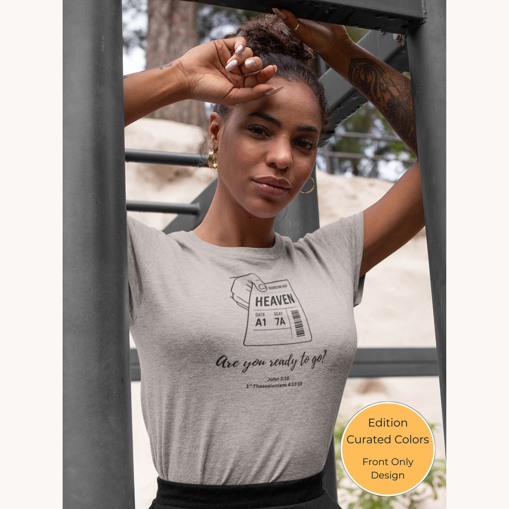 Boarding Pass — Christian T-Shirt | Ready for Heaven | Minimalist Edition