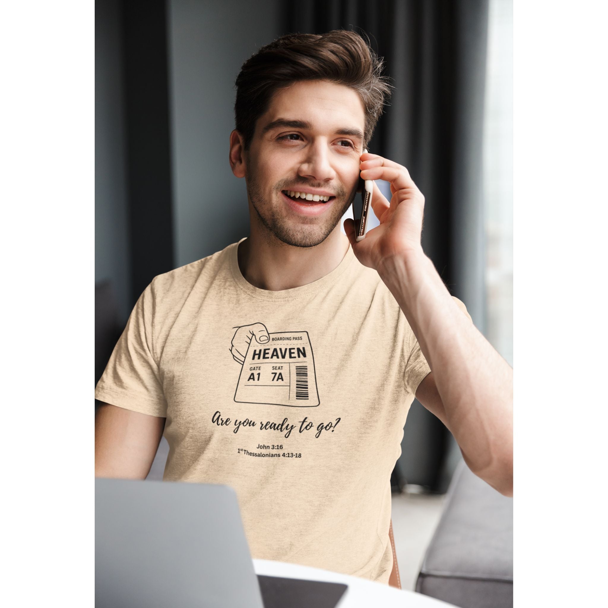 Boarding Pass — Christian T-Shirt | Ready for Heaven | Minimalist Edition