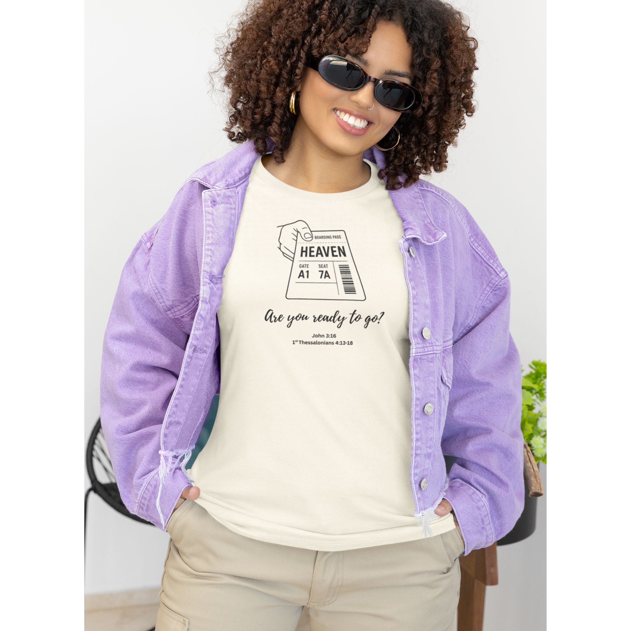 Boarding Pass — Christian T-Shirt | Ready for Heaven | Minimalist Edition