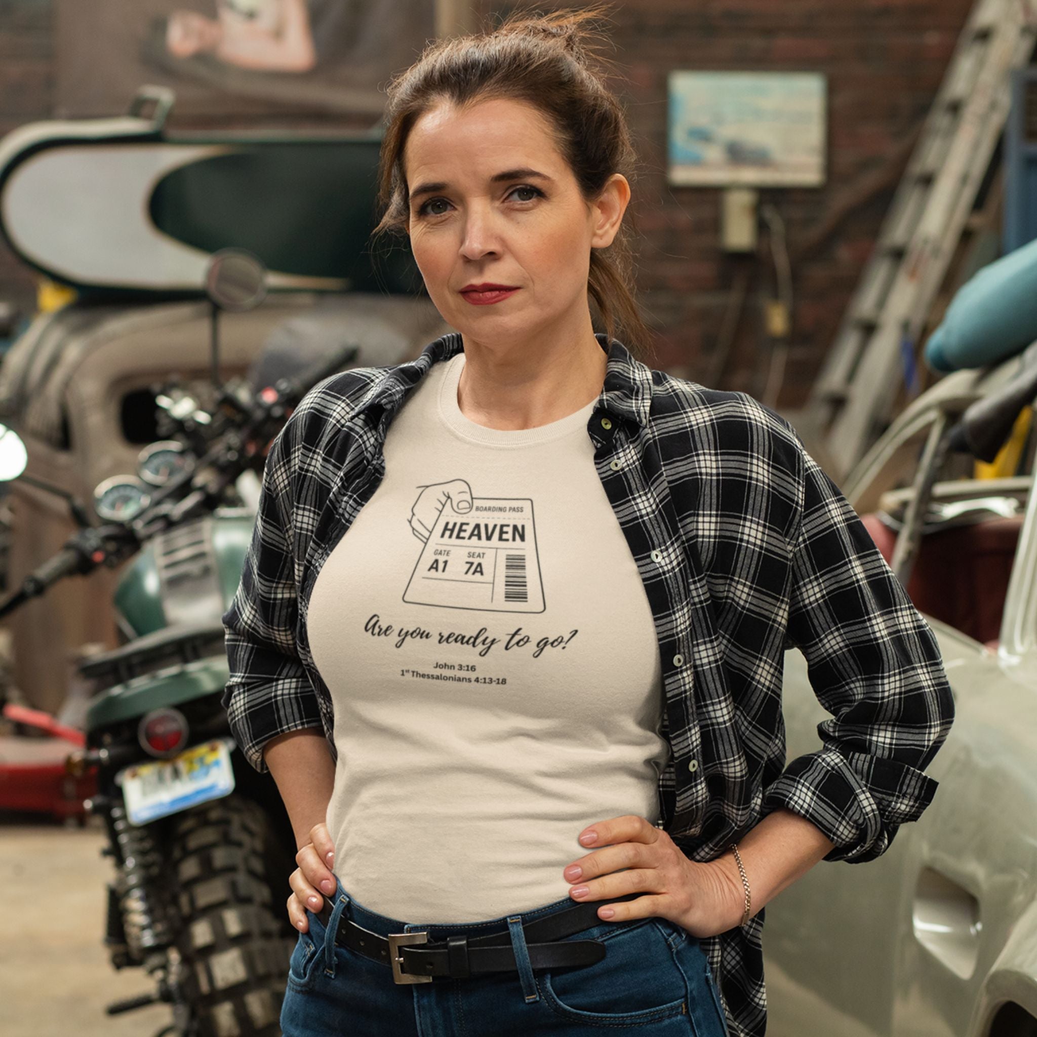 Boarding Pass — Christian T-Shirt | Ready for Heaven | Minimalist Edition