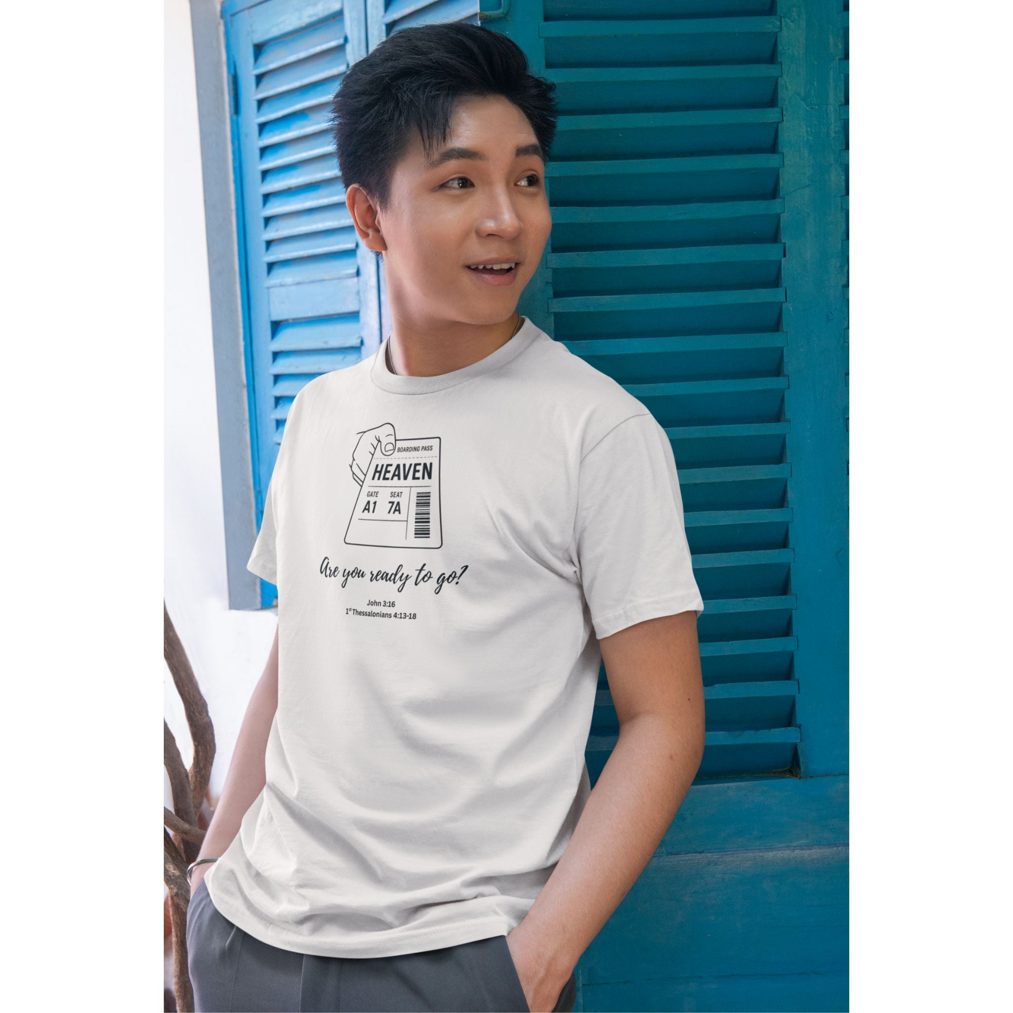Boarding Pass — Christian T-Shirt | Ready for Heaven | Minimalist Edition