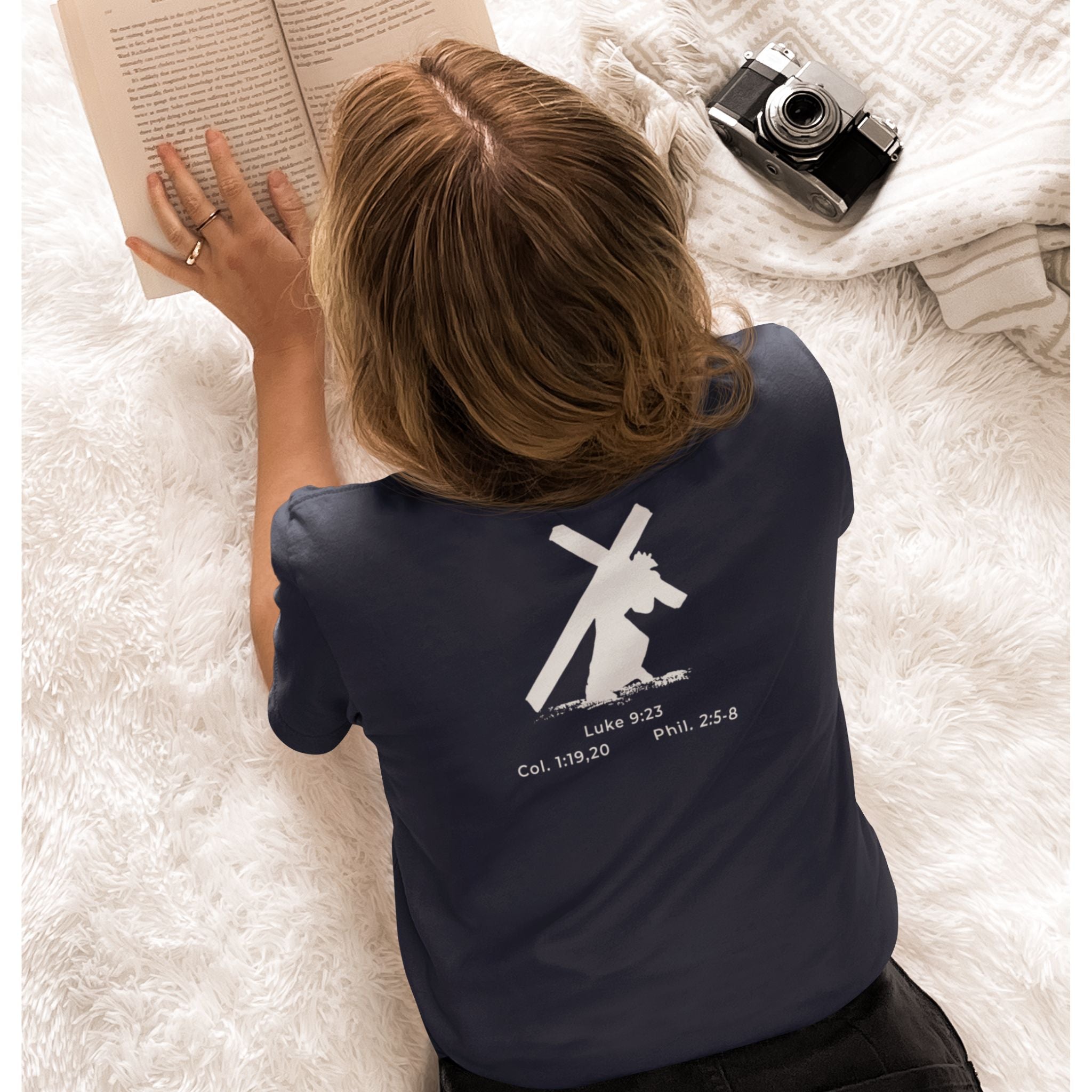 Carry Cross Daily Christian T-Shirt | Back Print