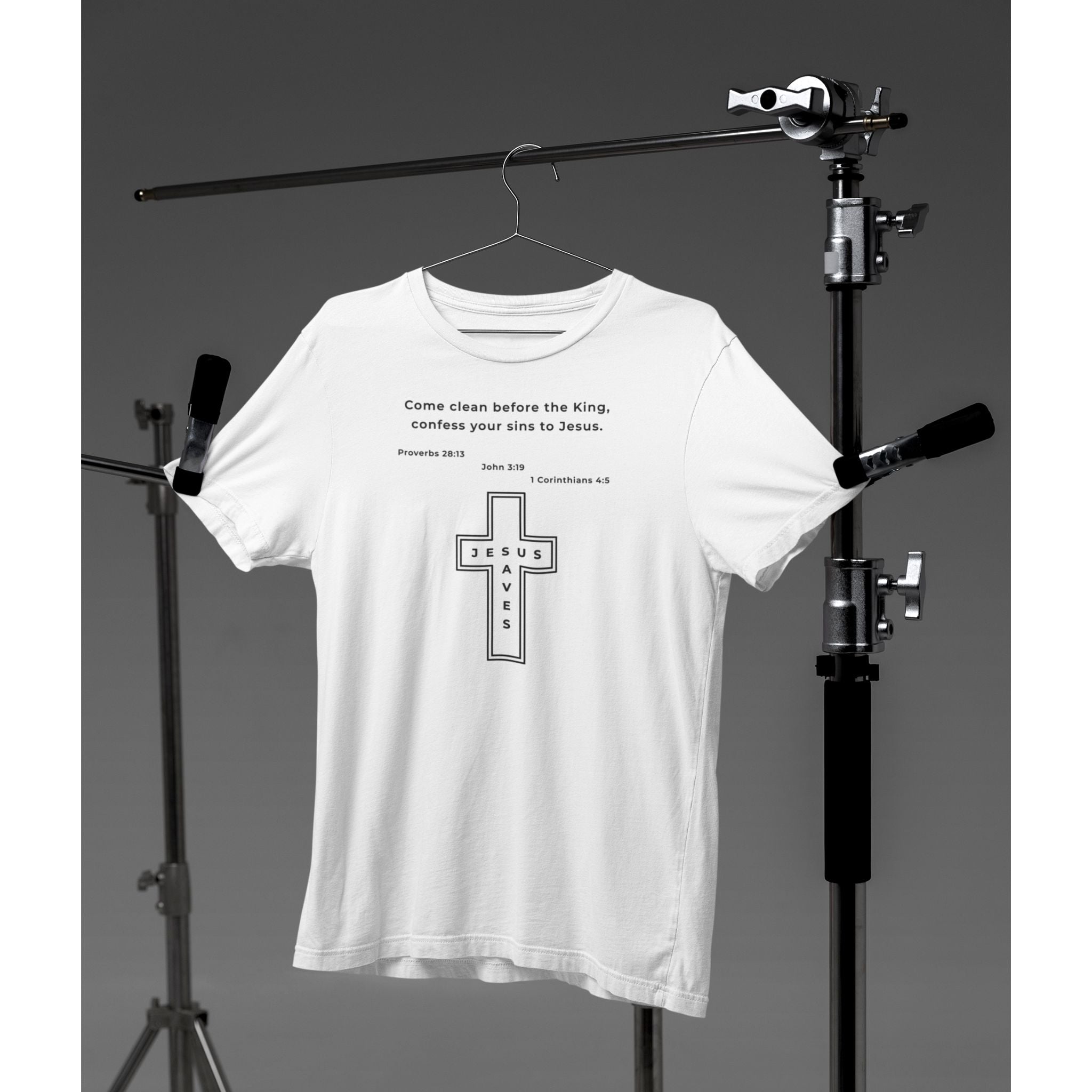 Come Clean Before the King — Christian T-Shirt | Repentance Faith Graphic | Front Print