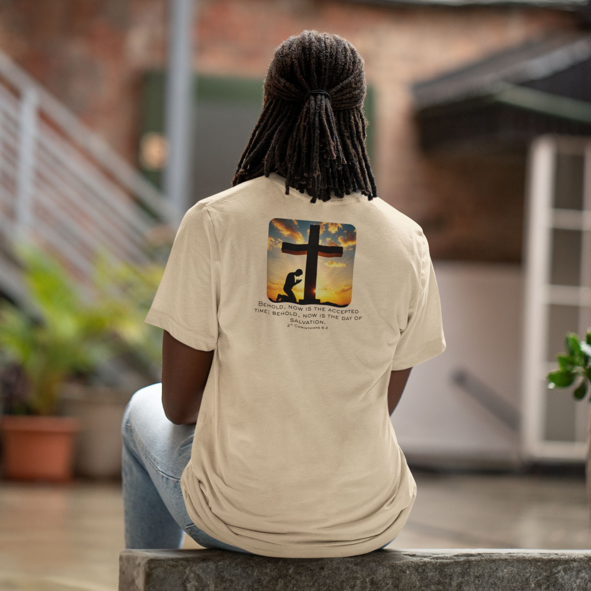 Day of Salvation — Christian T-Shirt | Salvation & Hope Back Print | Pastel
