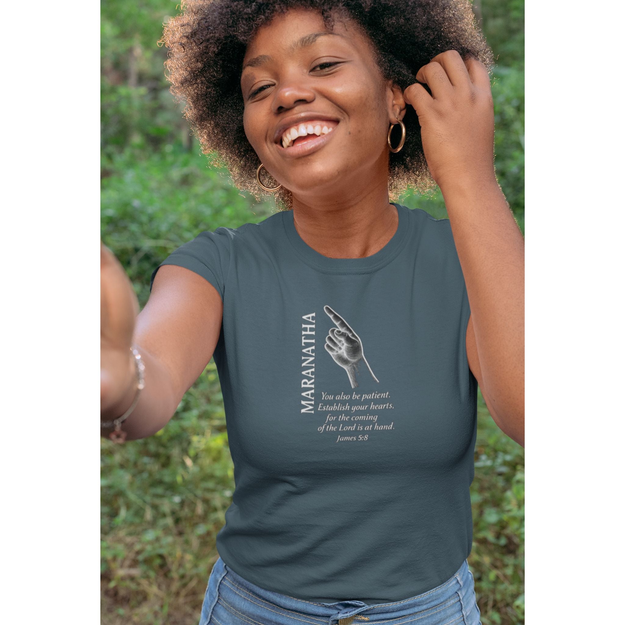 Maranatha Christian T-Shirt — James 5:8 Faith Message