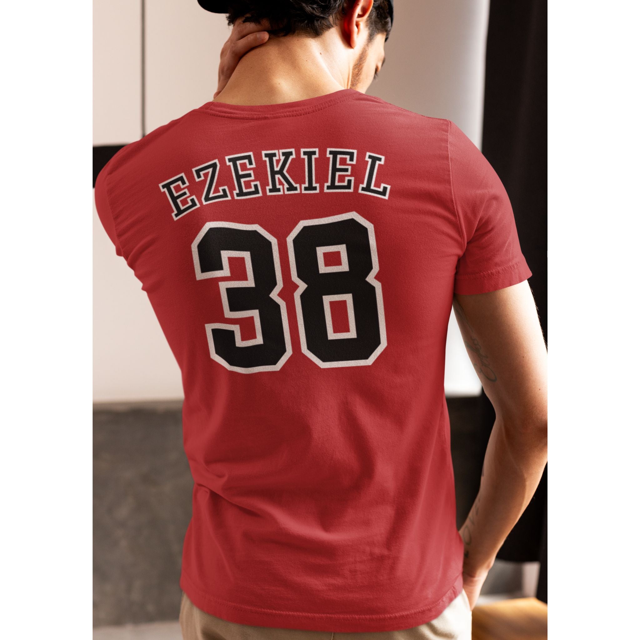 Ezekiel 38 Jersey Tee - Christian T-Shirt | Back Print | The Faith Roster