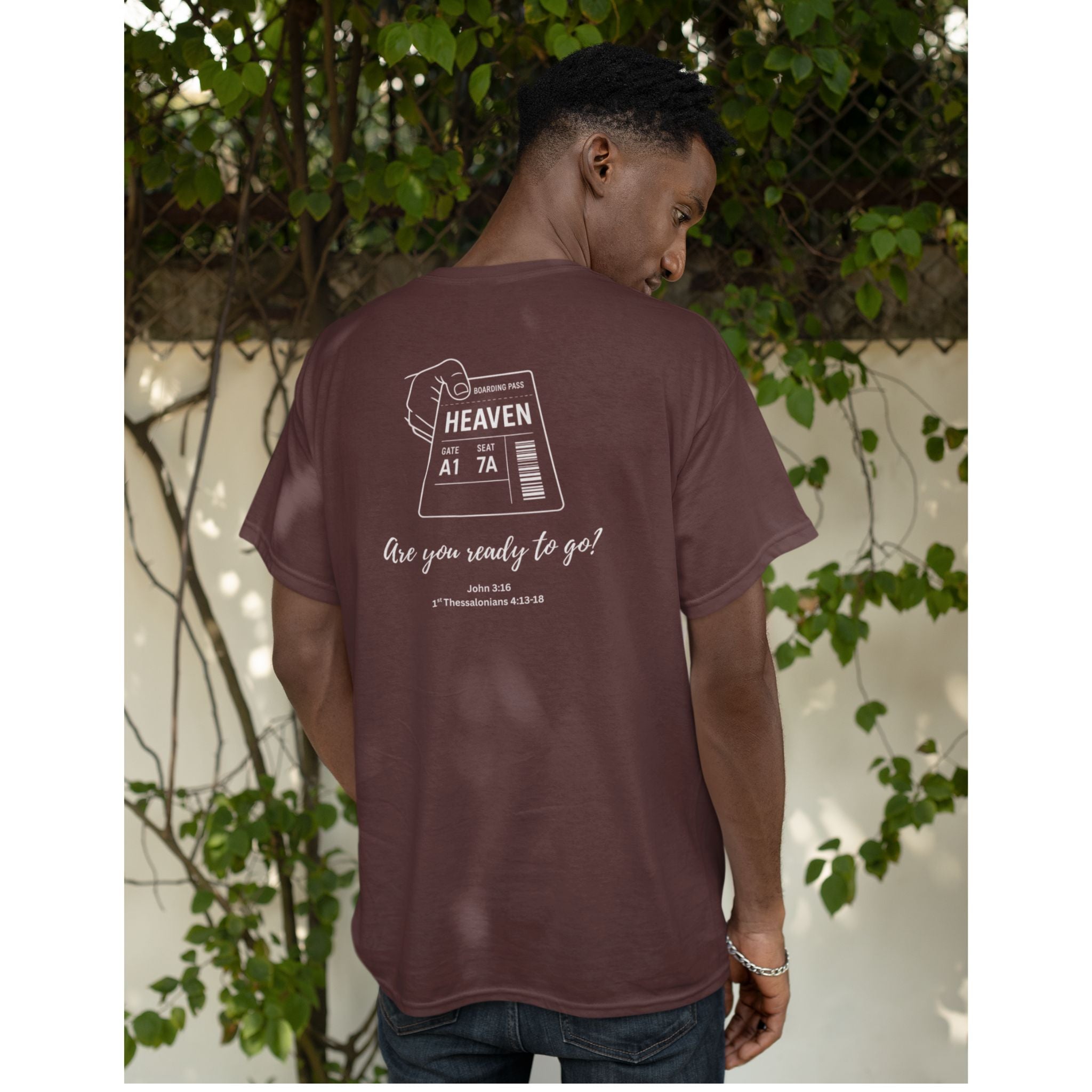 Boarding Pass to Heaven Christian T-Shirt — John 3:16 Faith Design
