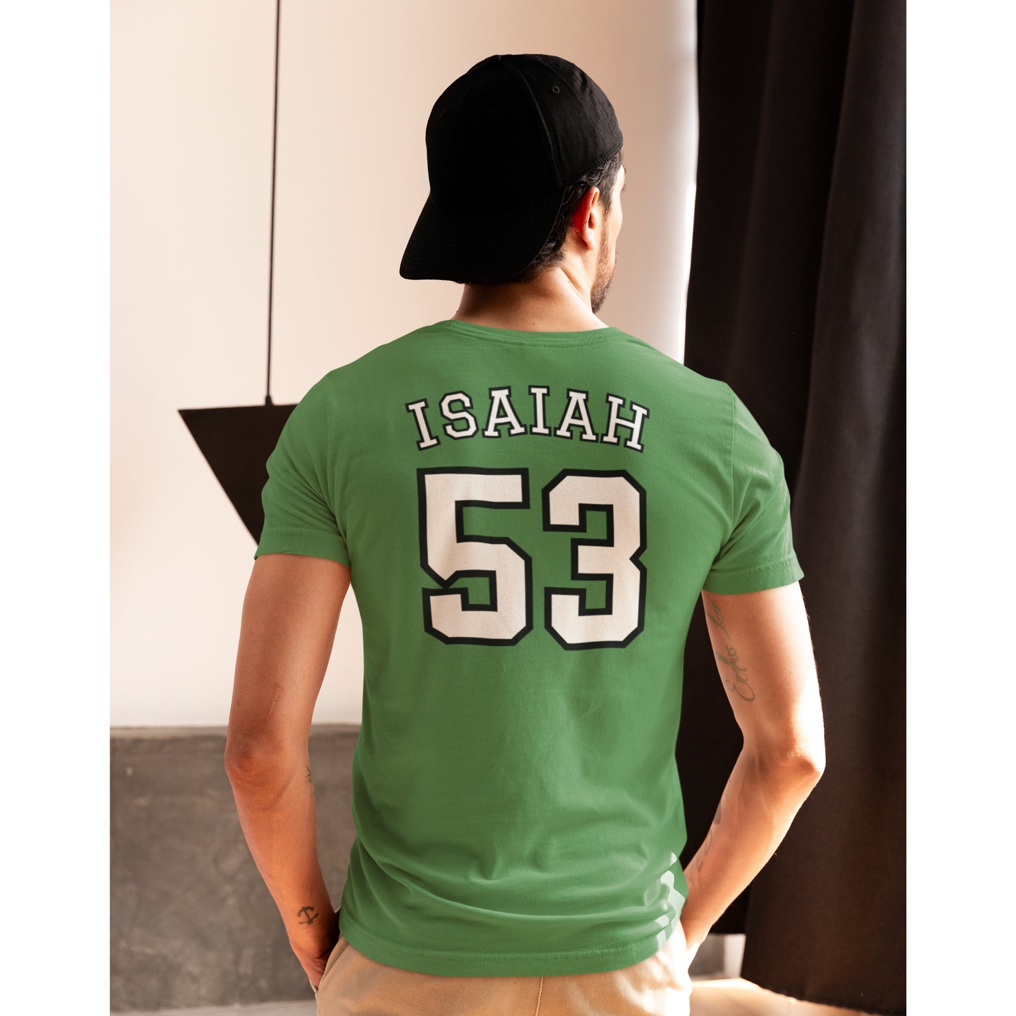 Isaiah 53 Jersey Tee - Christian T-Shirt | Back Print | The Faith Roster