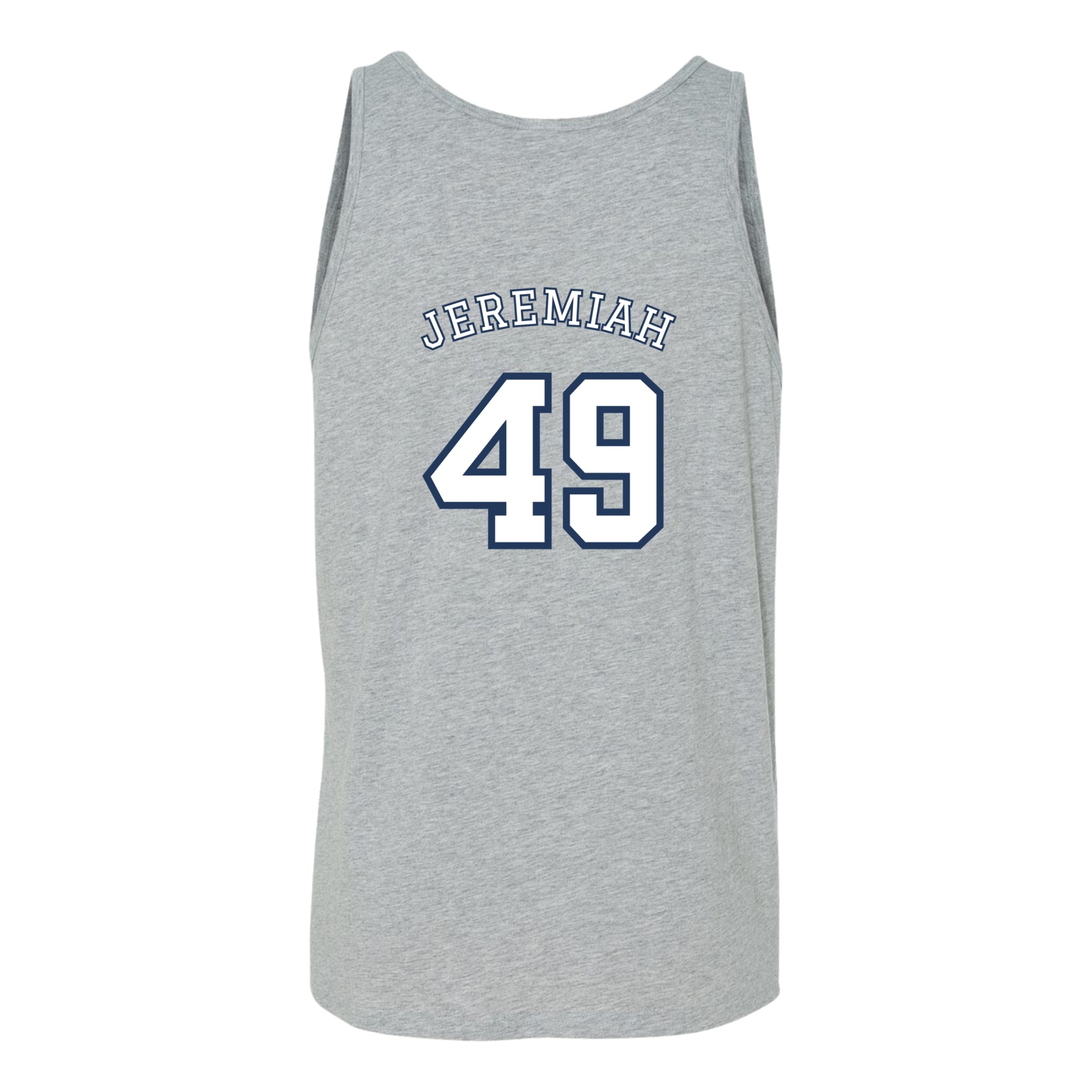 Jeremiah 49 Jersey Tank - Christian Tank Top | Back Print | The Faith Roster