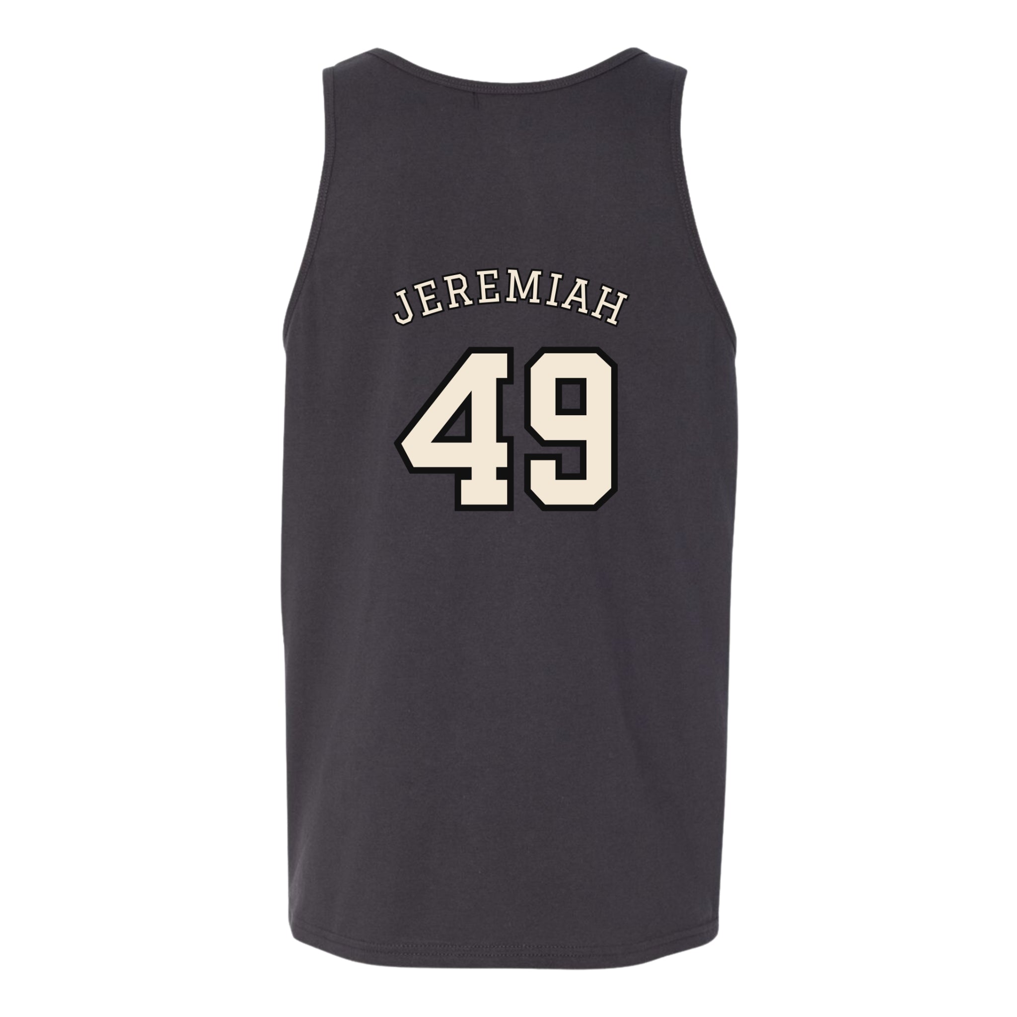 Jeremiah 49 Jersey Tank - Christian Tank Top | Back Print | The Faith Roster