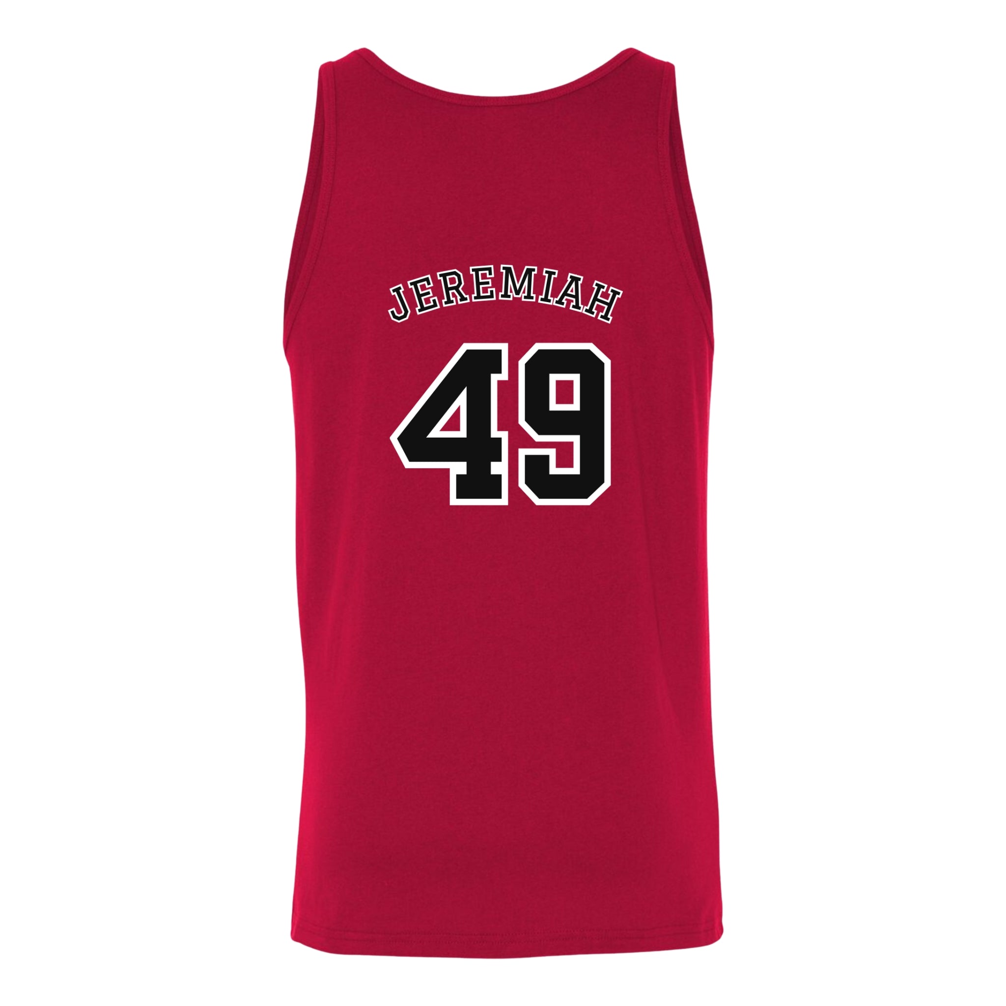 Jeremiah 49 Jersey Tank - Christian Tank Top | Back Print | The Faith Roster