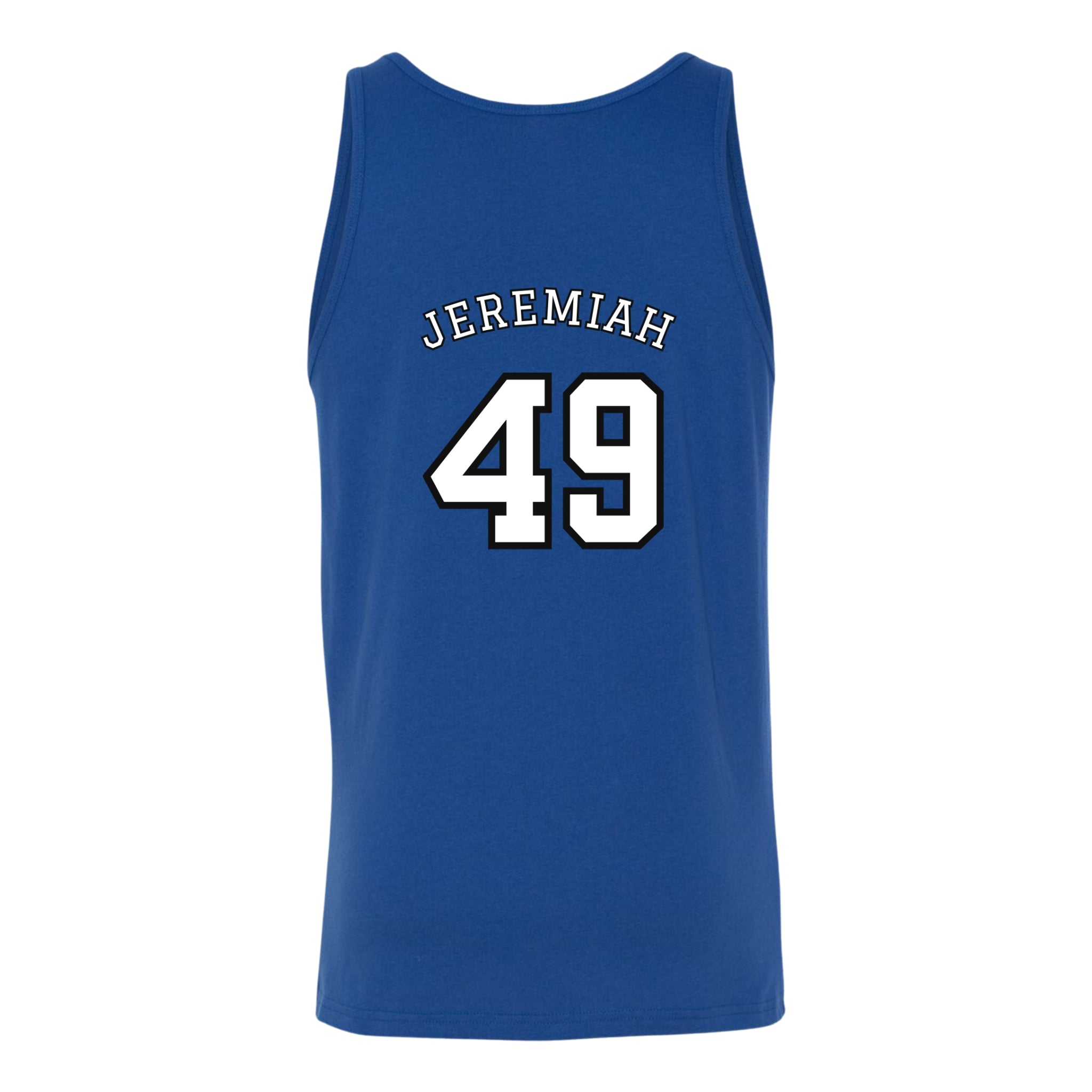 Jeremiah 49 Jersey Tank - Christian Tank Top | Back Print | The Faith Roster
