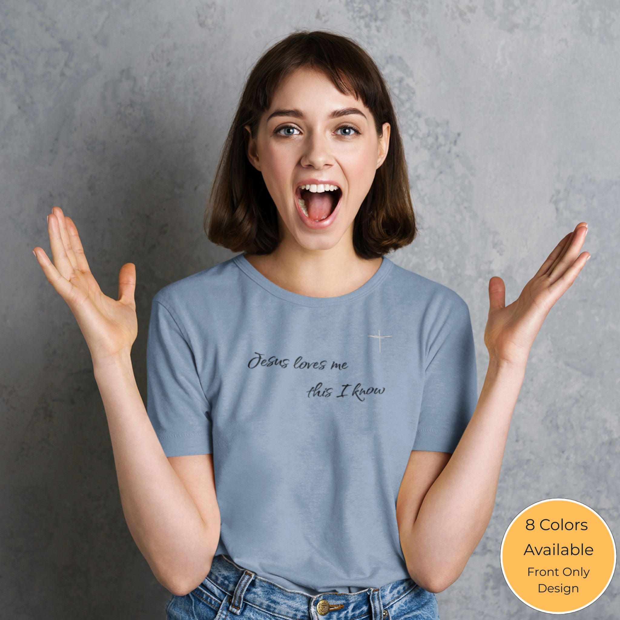 Jesus Loves Me — Christian T-Shirt | Childlike Faith Front Print | Founders Edition