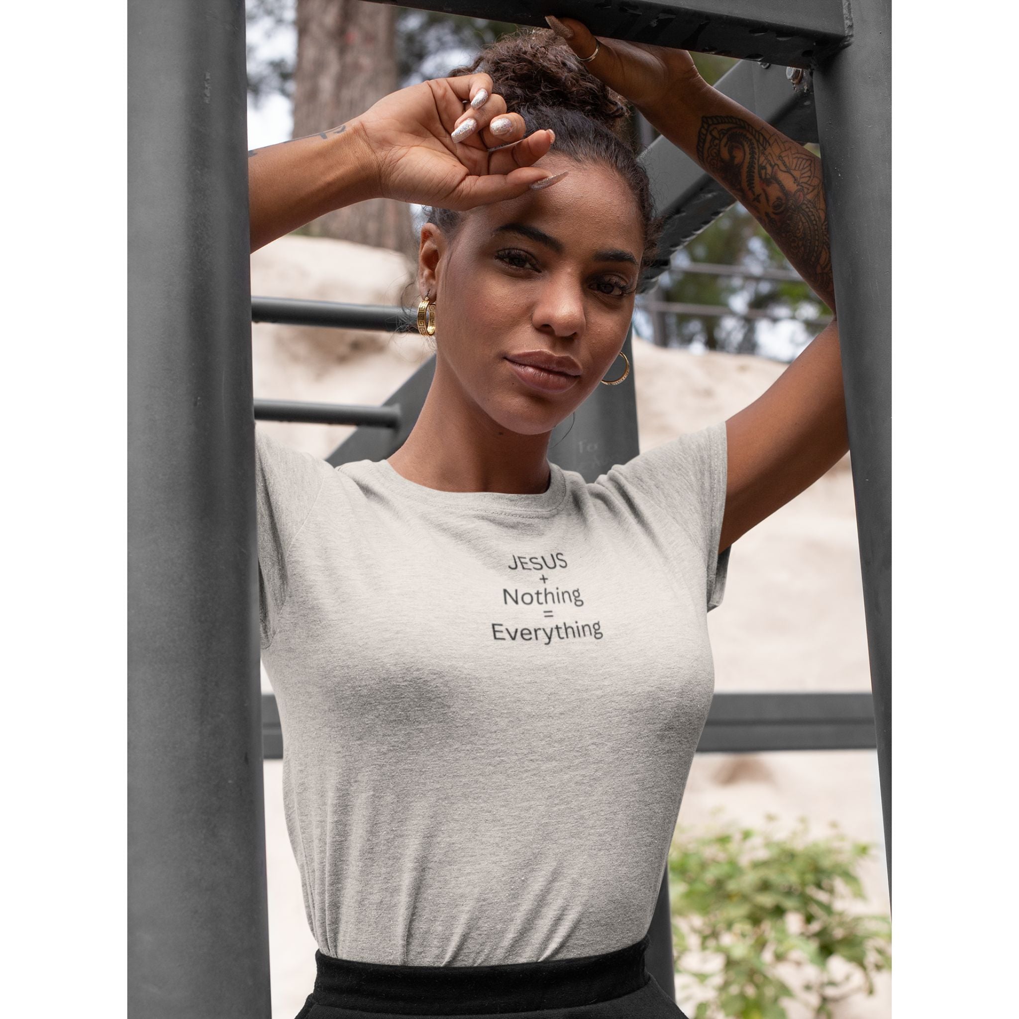 Jesus Plus Nothing — Christian T-Shirt | Faith-Centered Minimalist Front Print | Minimalist Edition