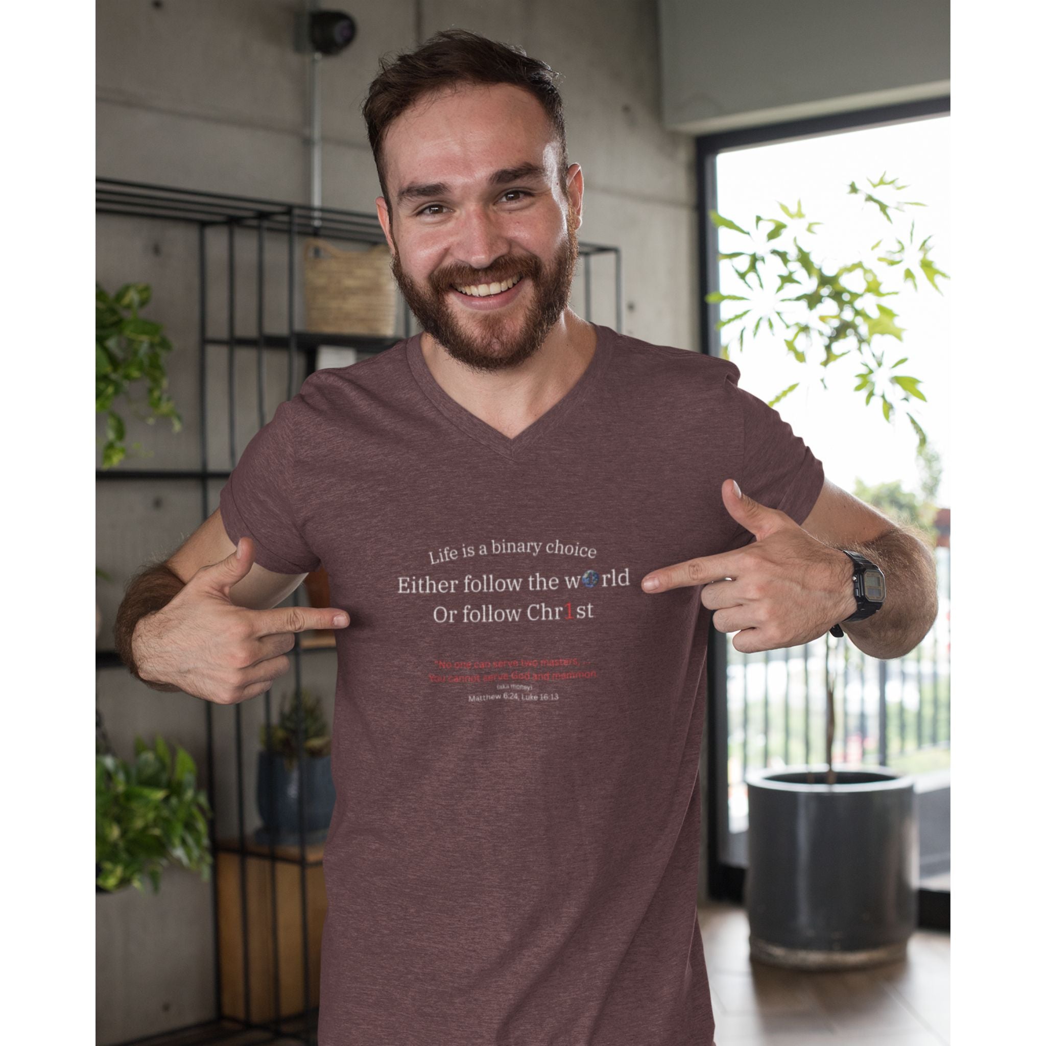 Binary Choice Christian T-Shirt — Follow Christ Not the World