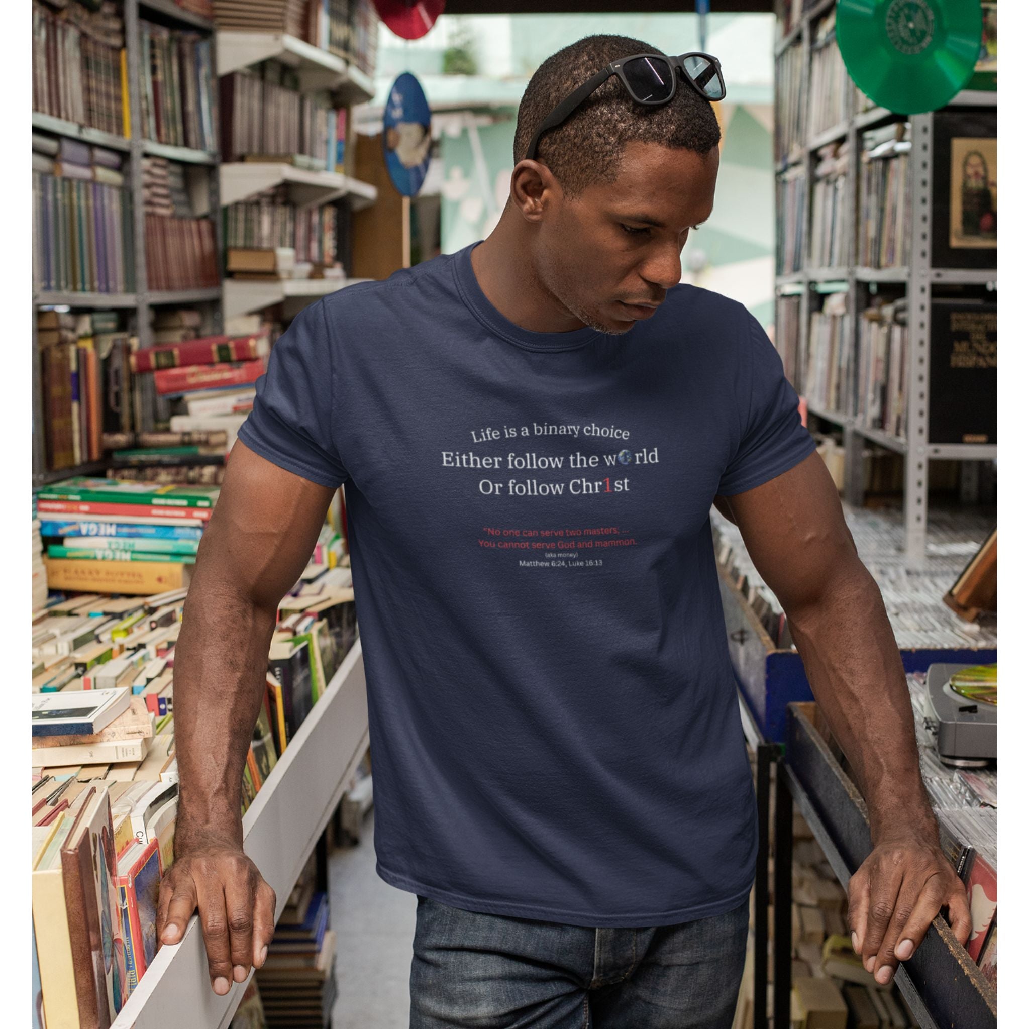 Binary Choice Christian T-Shirt — Follow Christ Not the World