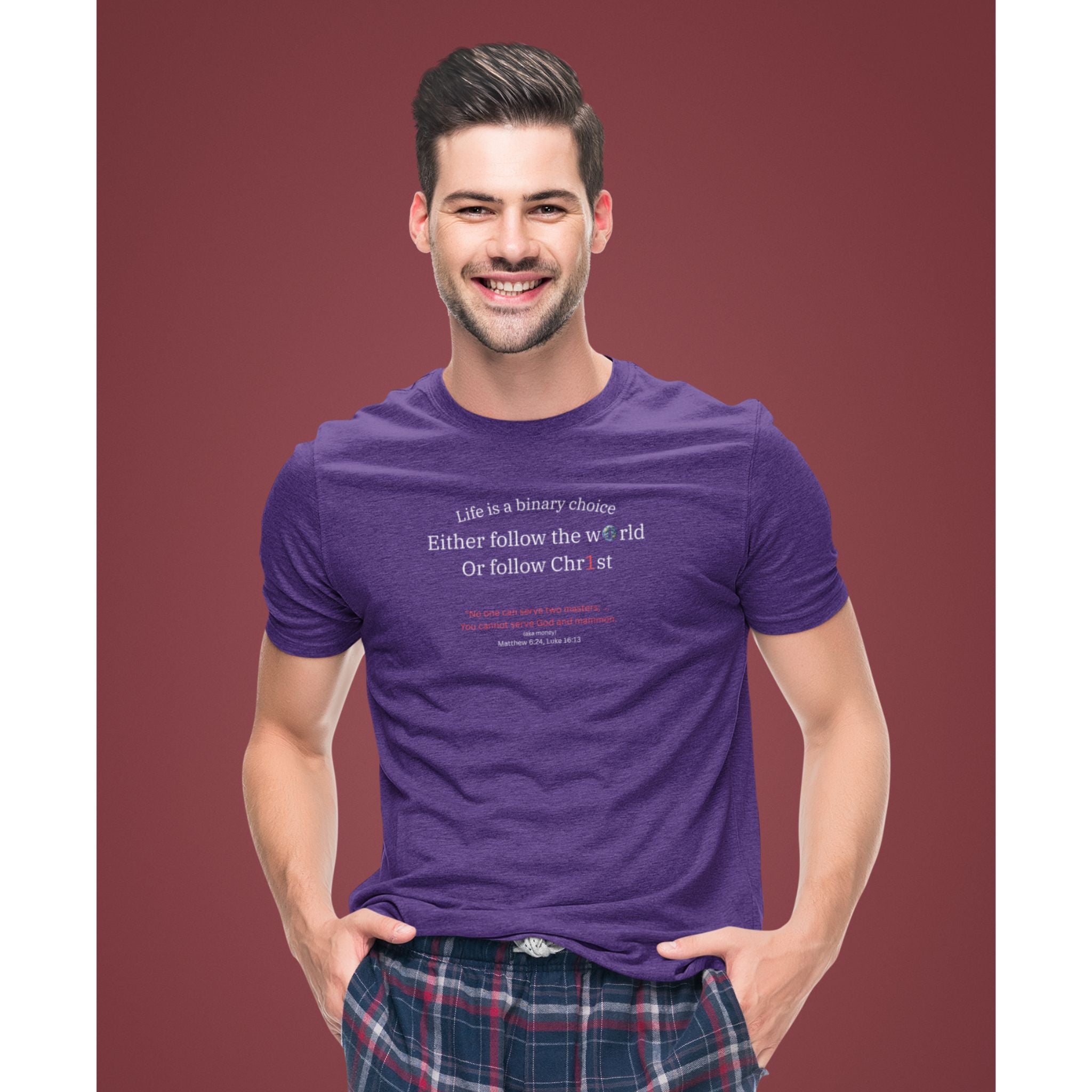 Binary Choice Christian T-Shirt — Follow Christ Not the World