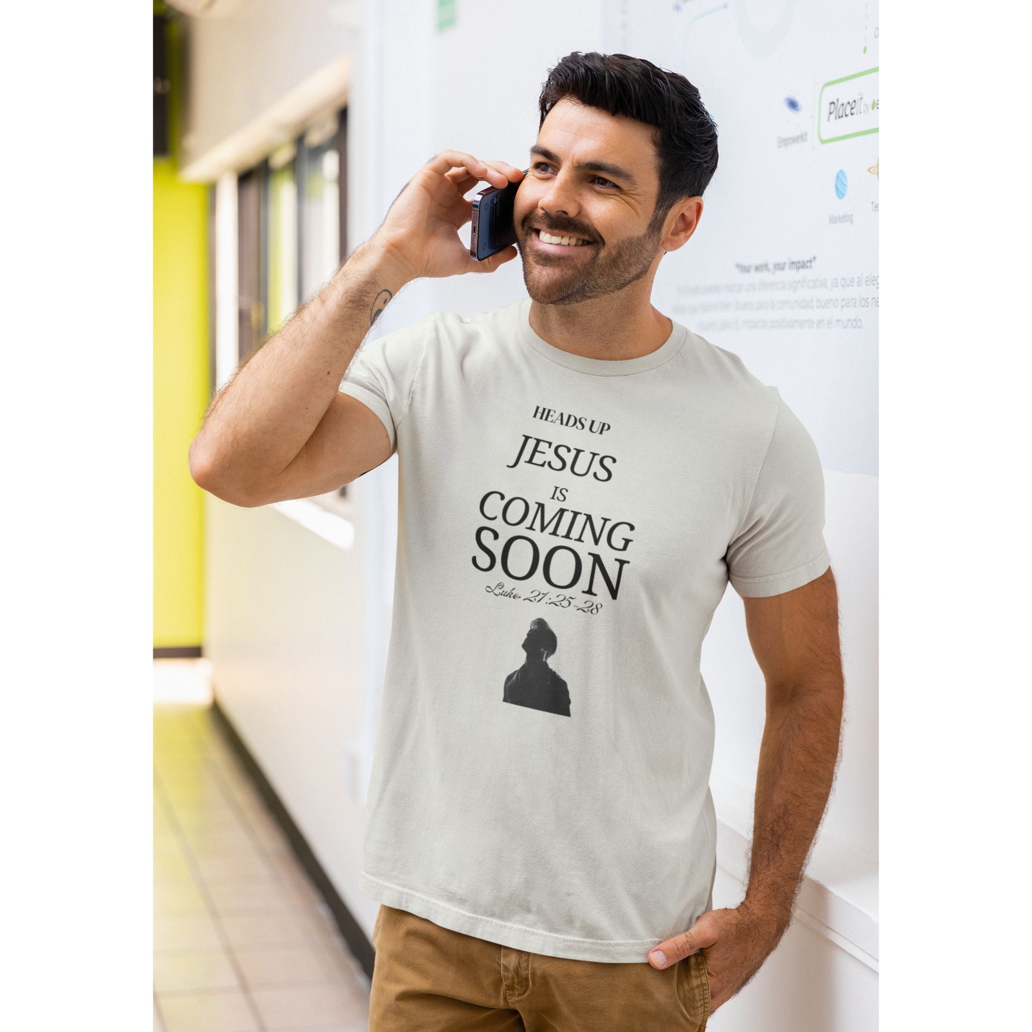 Looking Up — Christian T-Shirt | Redemption Draws Near Front Print | Minimalist Edition