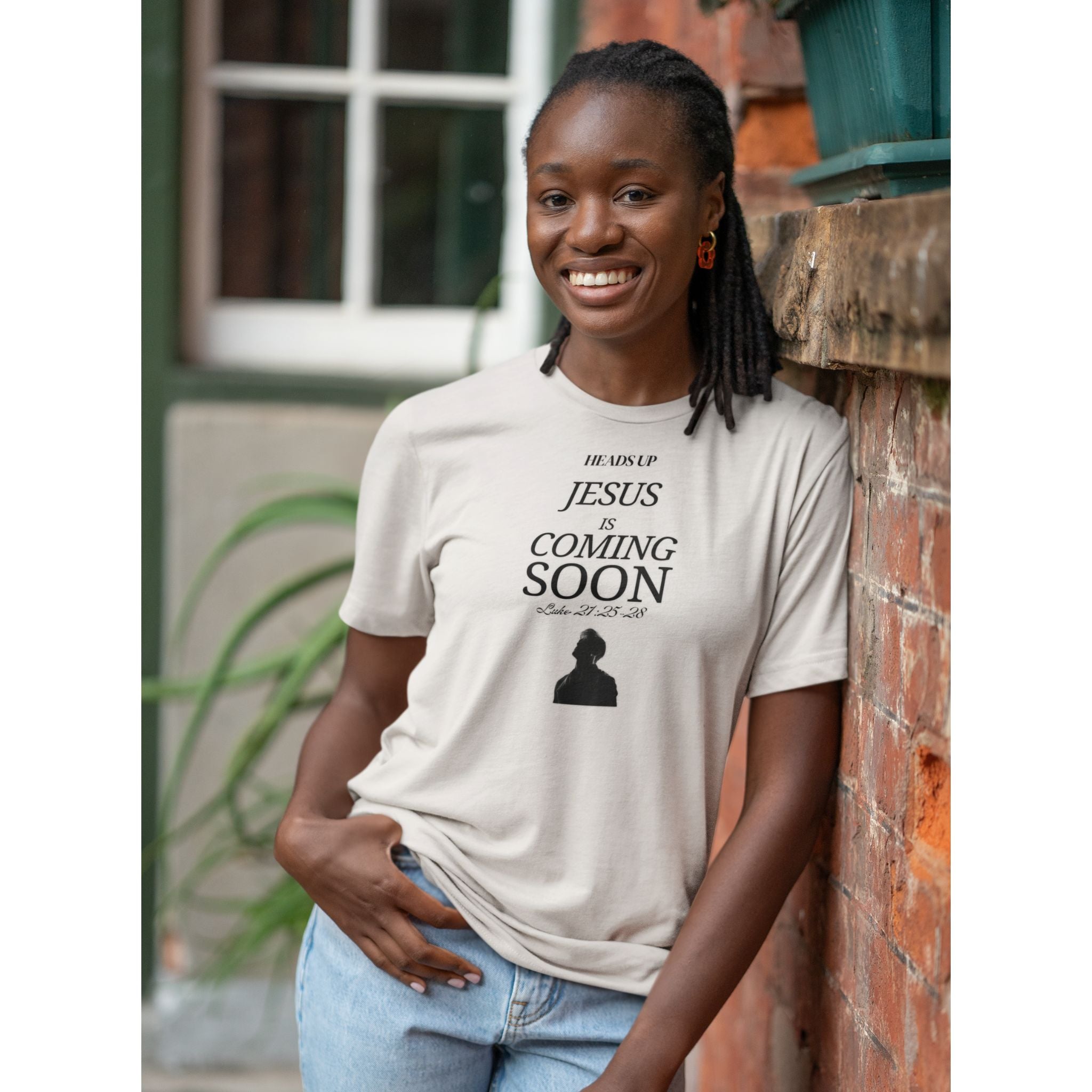 Looking Up — Christian T-Shirt | Redemption Draws Near Front Print | Minimalist Edition