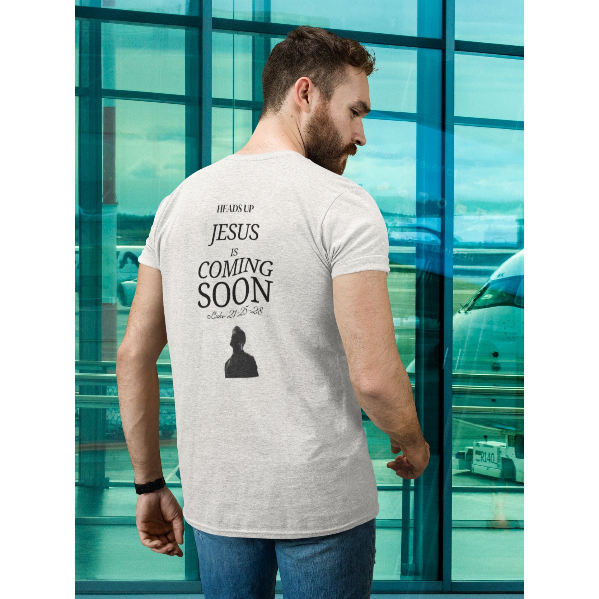 Looking Up — Christian T-Shirt | Back Print | Minimalist Edition