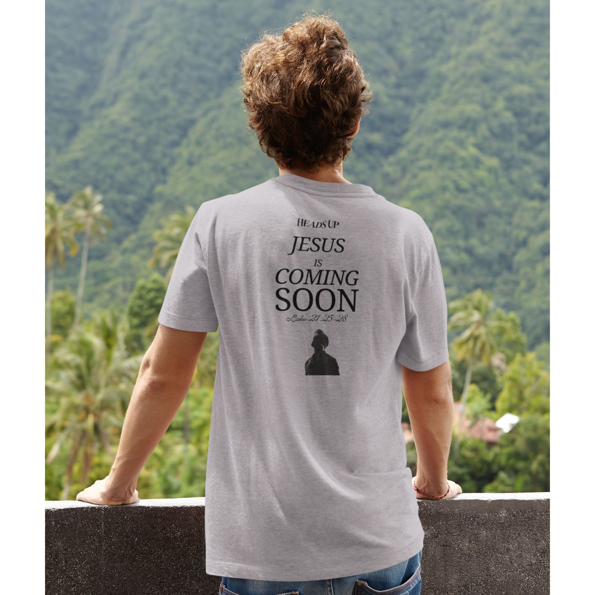 Looking Up — Christian T-Shirt | Back Print | Minimalist Edition