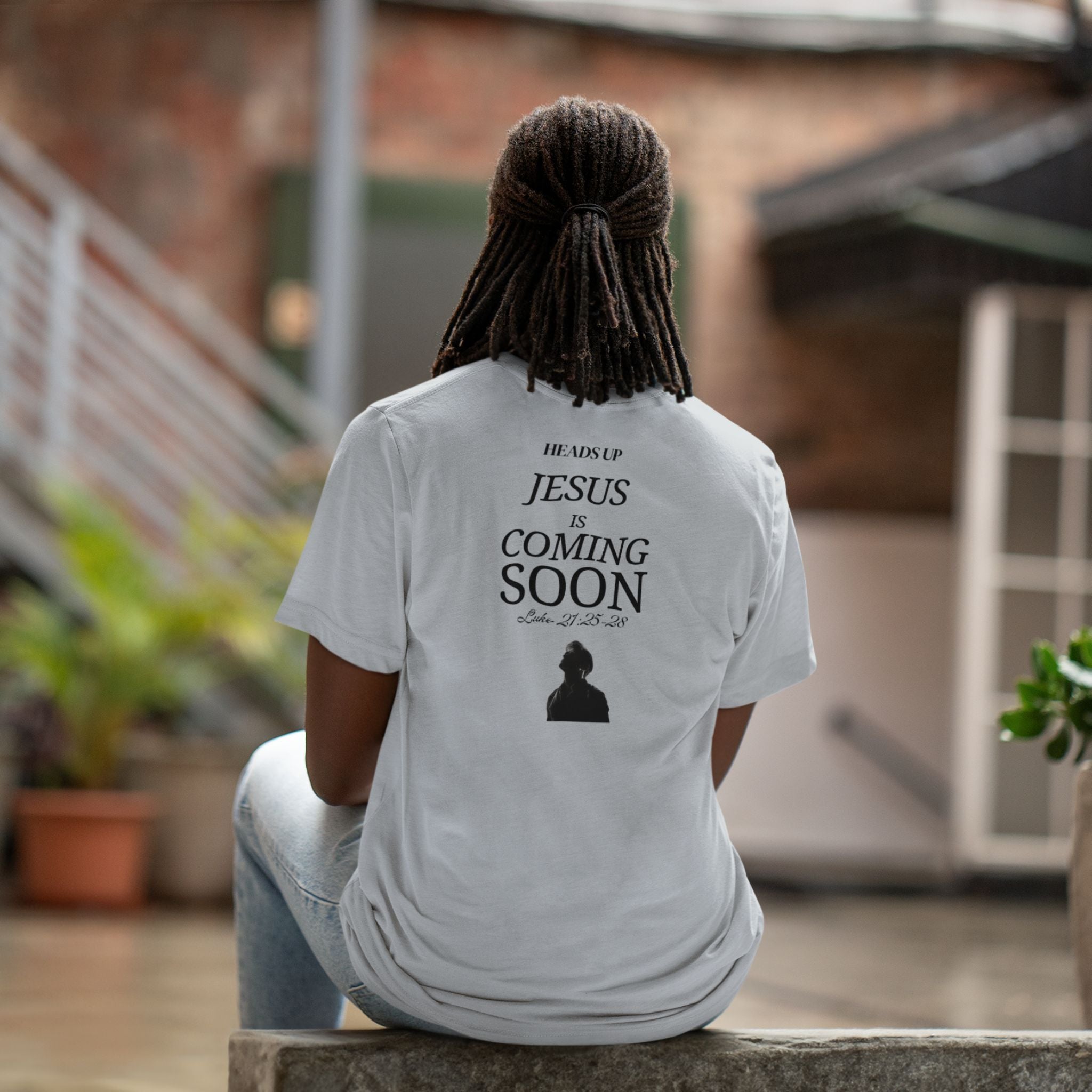 Looking Up — Christian T-Shirt | Back Print | Minimalist Edition