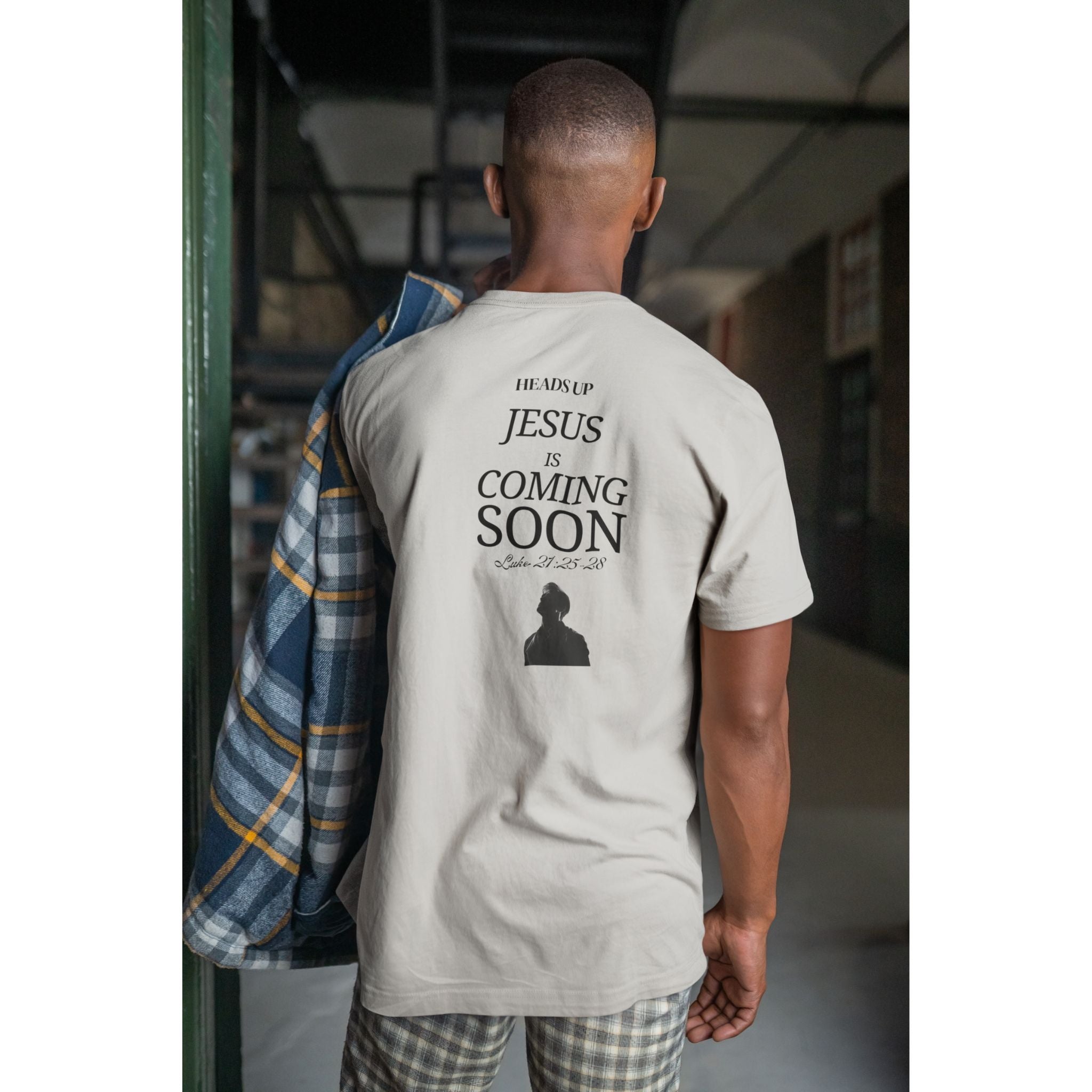 Looking Up — Christian T-Shirt | Back Print | Minimalist Edition