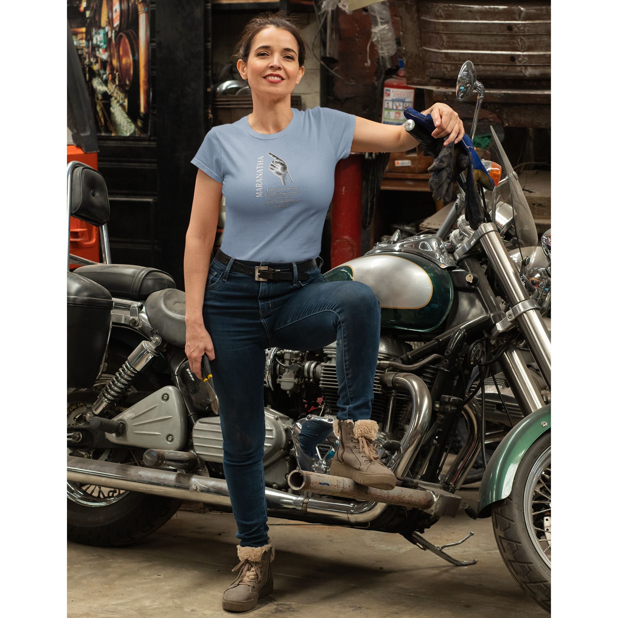 Maranatha — Christian T-Shirt | Ready Hearts, Steadfast Faith — Lampstand