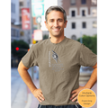 Christian t-shirt featuring the word "Maranatha" with an upward pointing hand graphic and the verse James 5:8 printed on the front.