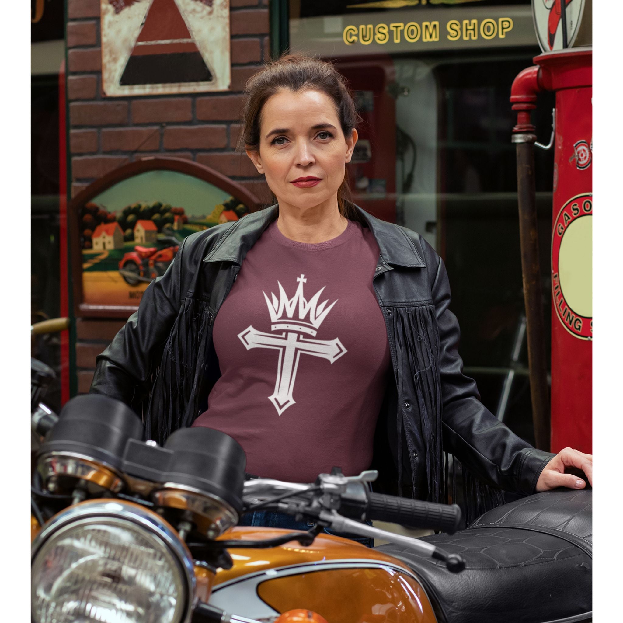 Crown and Cross Christian T-Shirt – Christ the King Faith Graphic Tee
