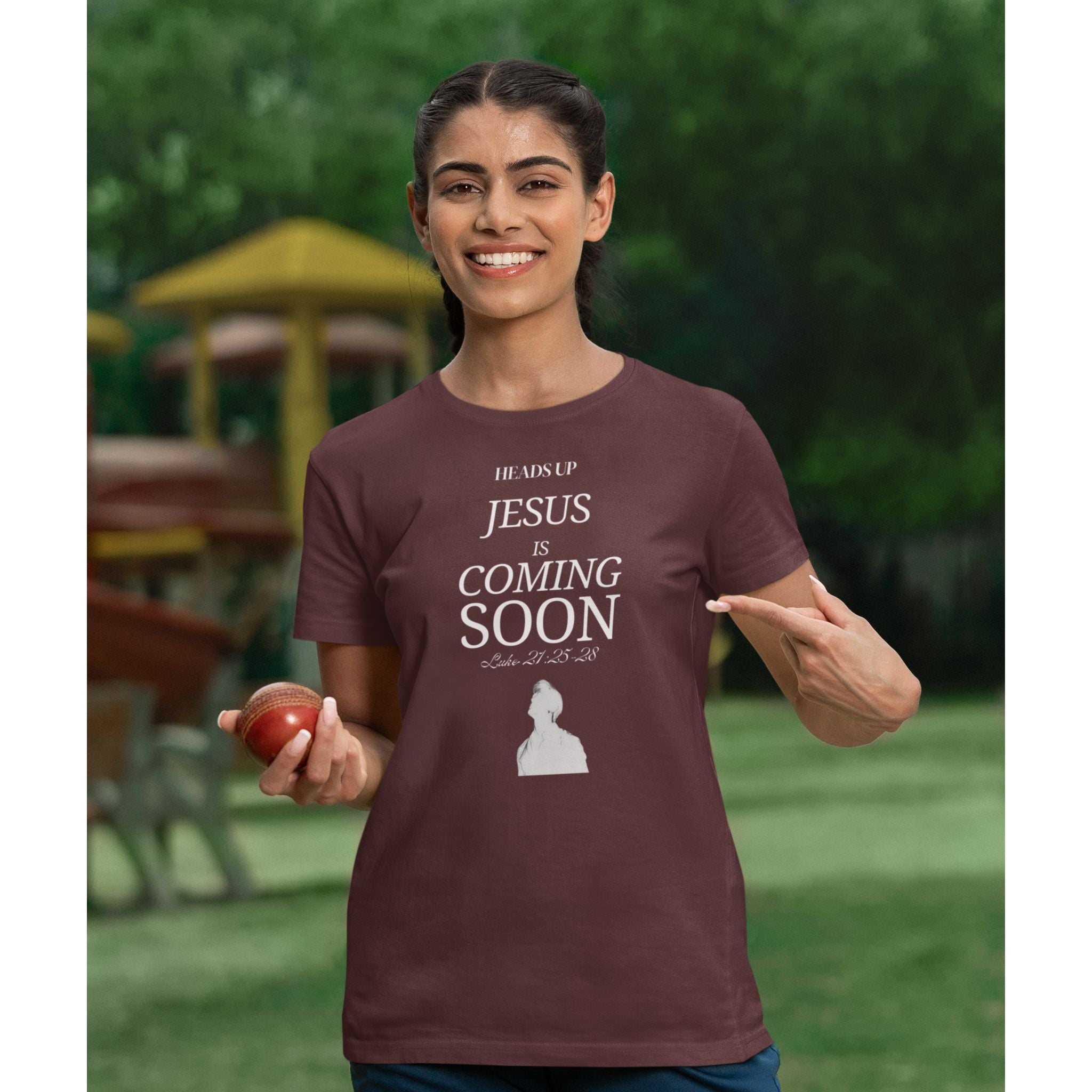 Looking Up Christian T-Shirt — Luke 21:25–28 Faith Message