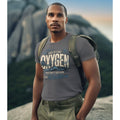 Asphalt T-shirt with God Is Like Oxygen front graphic featuring lungs and "You Can't See Him, But You Can't Live Without Him" text