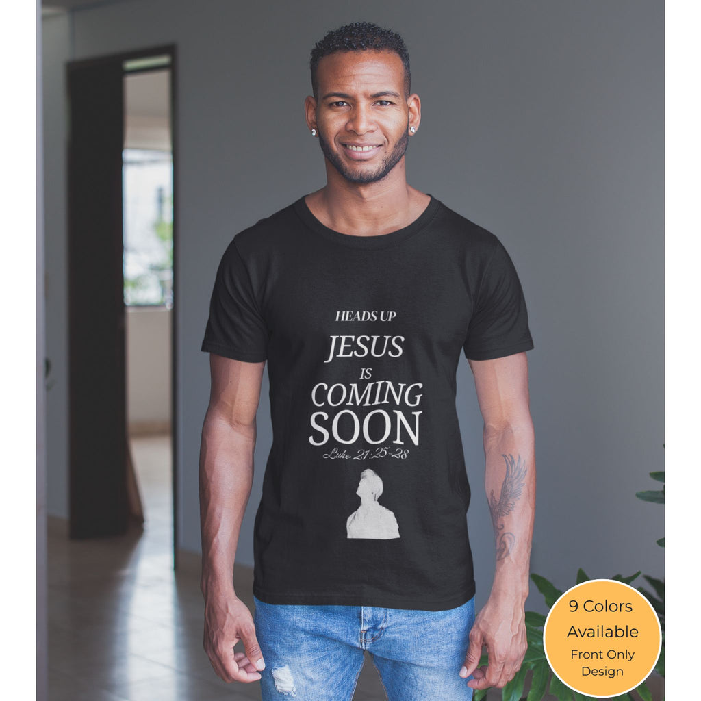 Looking Up Christian T-Shirt — Luke 21:25–28 Faith Message