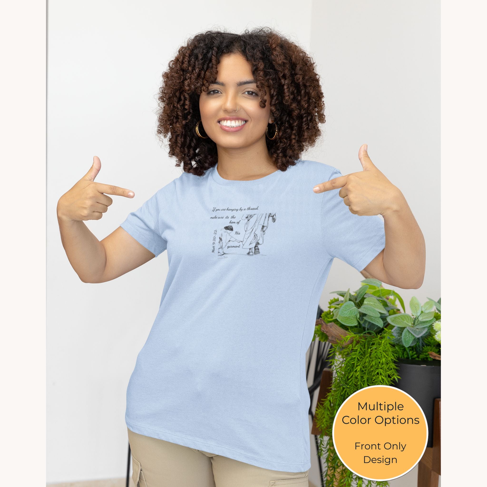 Reaching for the Robe — Christian T-Shirt | Faith That Reaches | Pastel Edition
