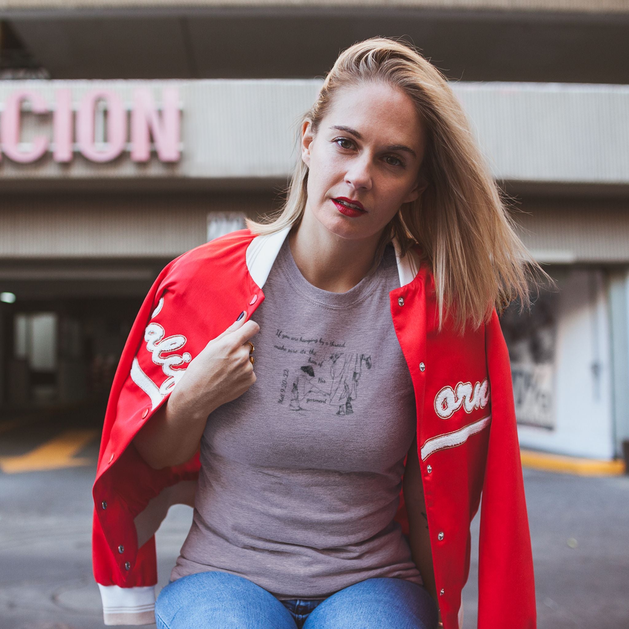 Reaching for the Robe — Christian T-Shirt | Faith That Reaches | Pastel Edition