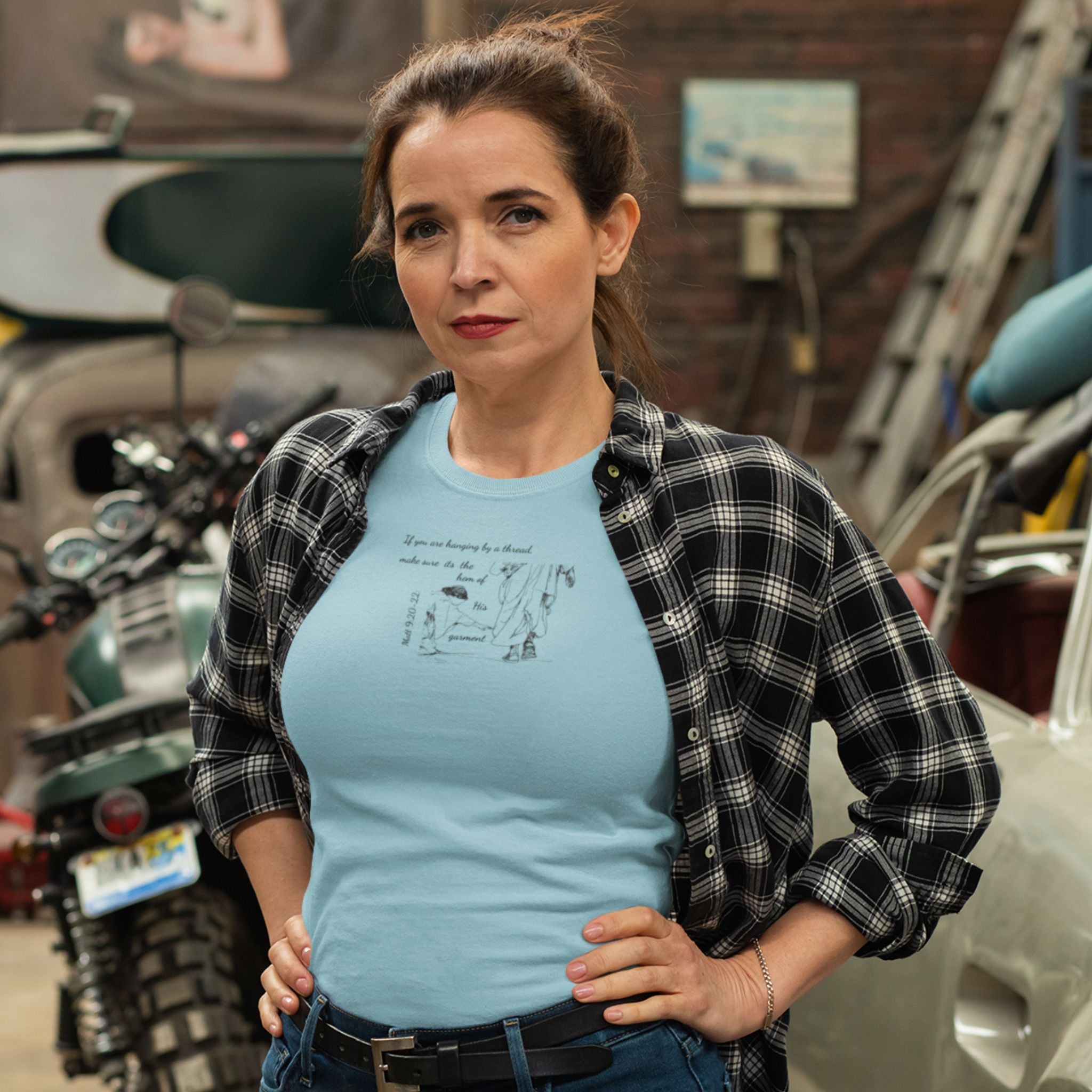 Reaching for the Robe — Christian T-Shirt | Faith That Reaches | Pastel Edition