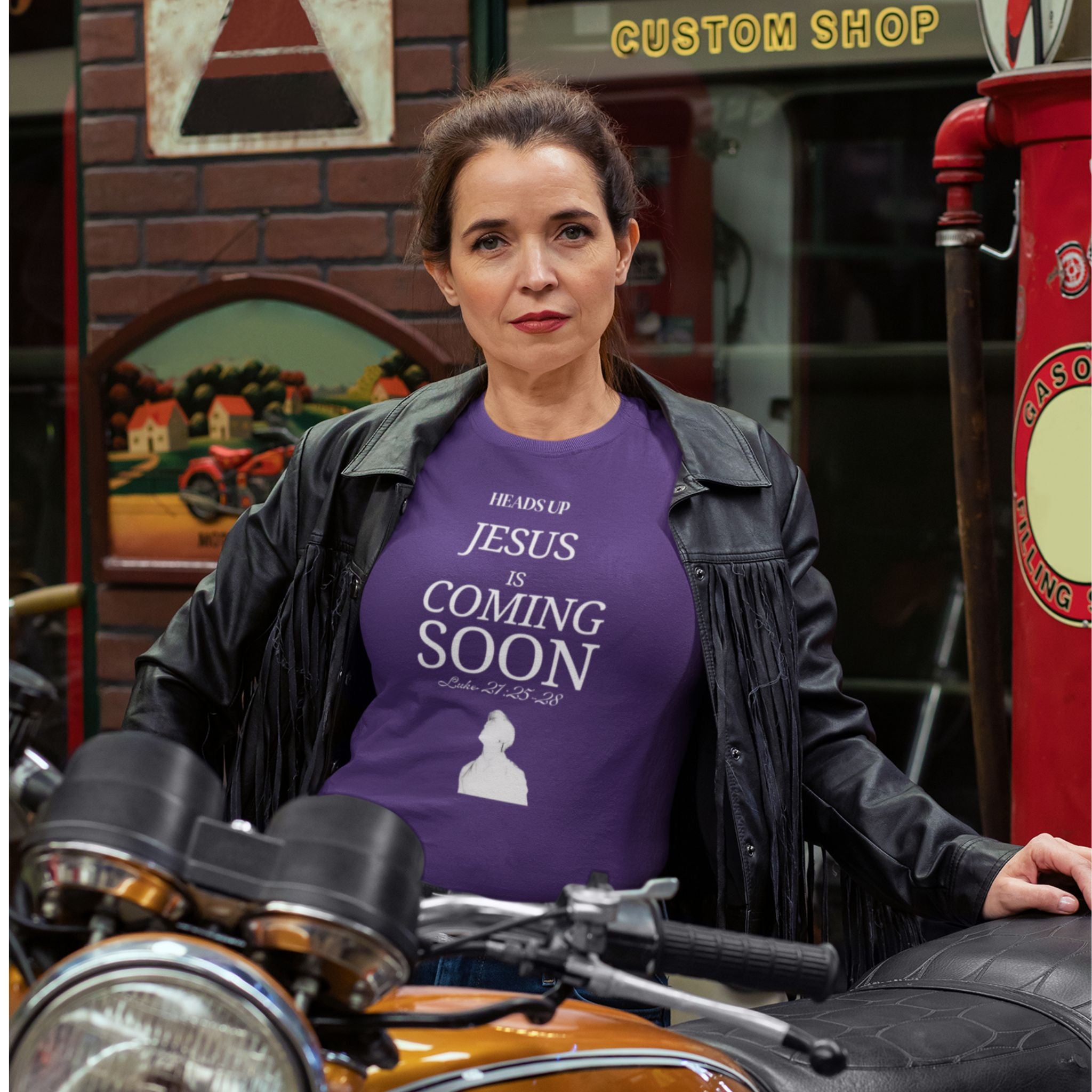 Looking Up Christian T-Shirt — Luke 21:25–28 Faith Message