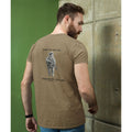 Warrior Sheep — Back Print Christian T-Shirt | Sheep by Nature, Warrior by Calling — Earthtone Edition