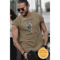 Christian t-shirt featuring a sheep depicted as a warrior soldier with the phrases "Sheep by Nature, Warrior by Calling" printed on the front.