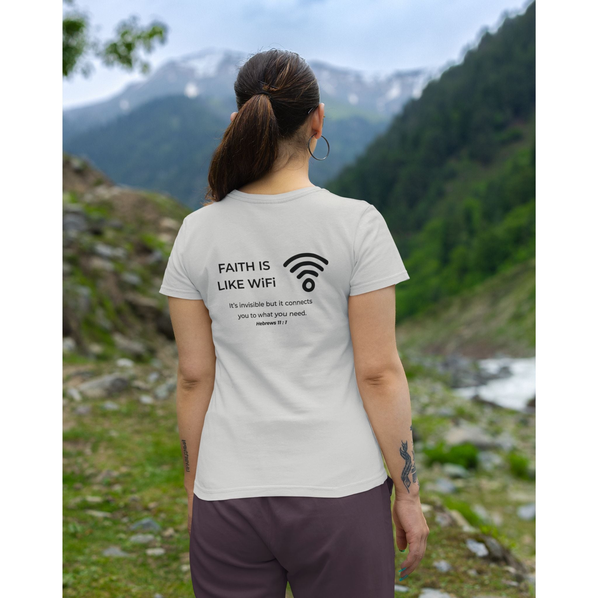 WiFi Faith — Christian T-Shirt | Trust Beyond Sight | Minimalist