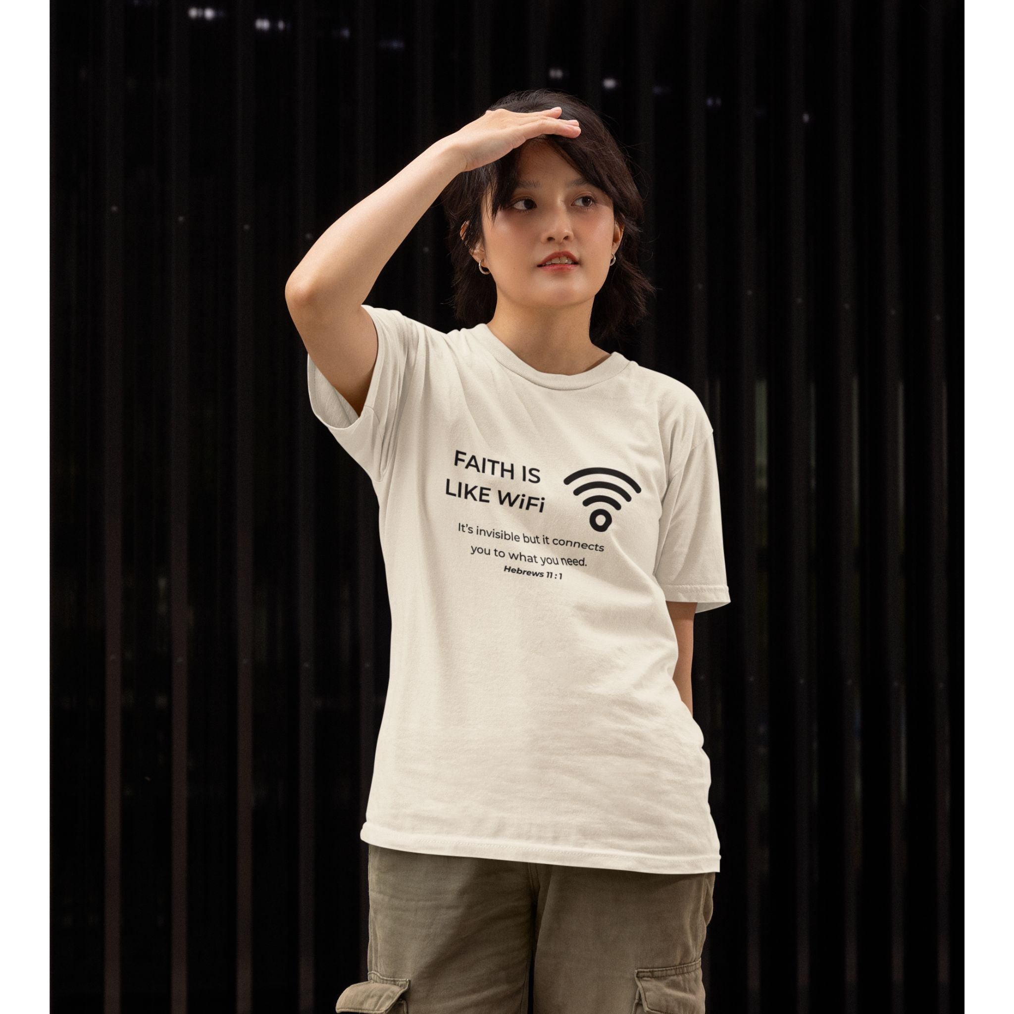 WiFi Faith — Christian T-Shirt | Trust Beyond Sight | Minimalist