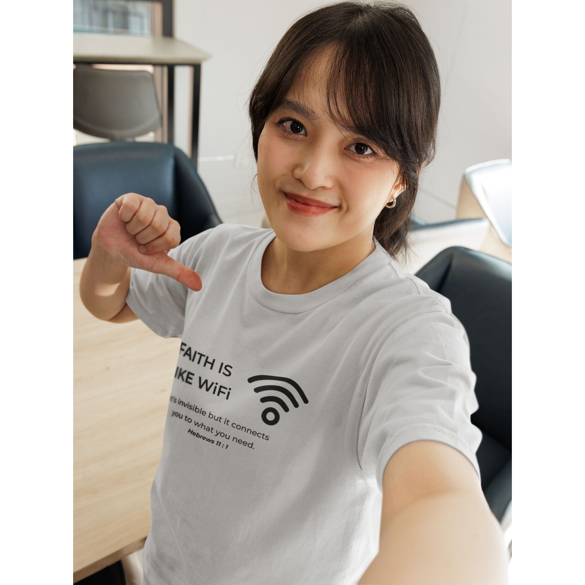 WiFi Faith — Christian T-Shirt | Trust Beyond Sight | Minimalist
