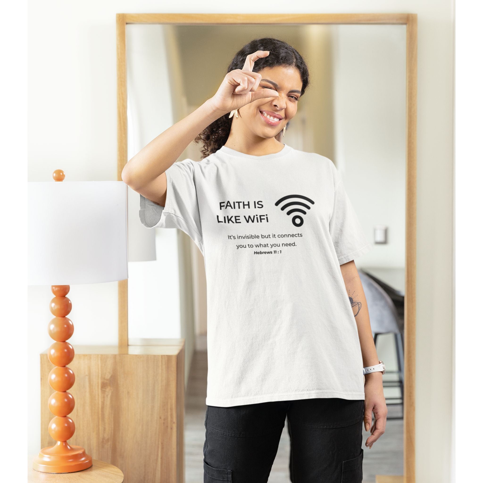 WiFi Faith — Christian T-Shirt | Trust Beyond Sight | Minimalist